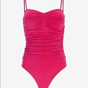 Silky Thong Pink Bodycon Bodysuit Size Small. Brand New!